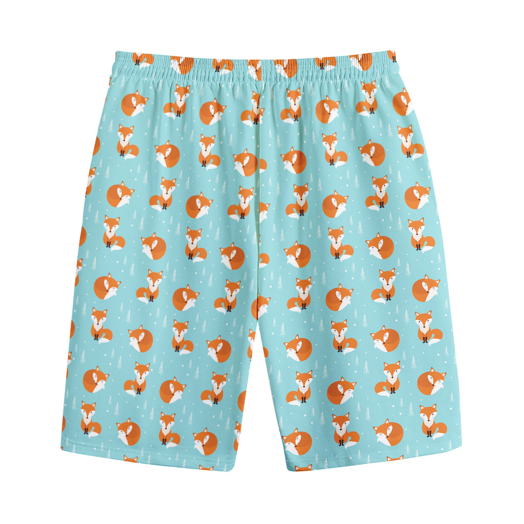 Winter Fox Pattern Print Cotton Shorts