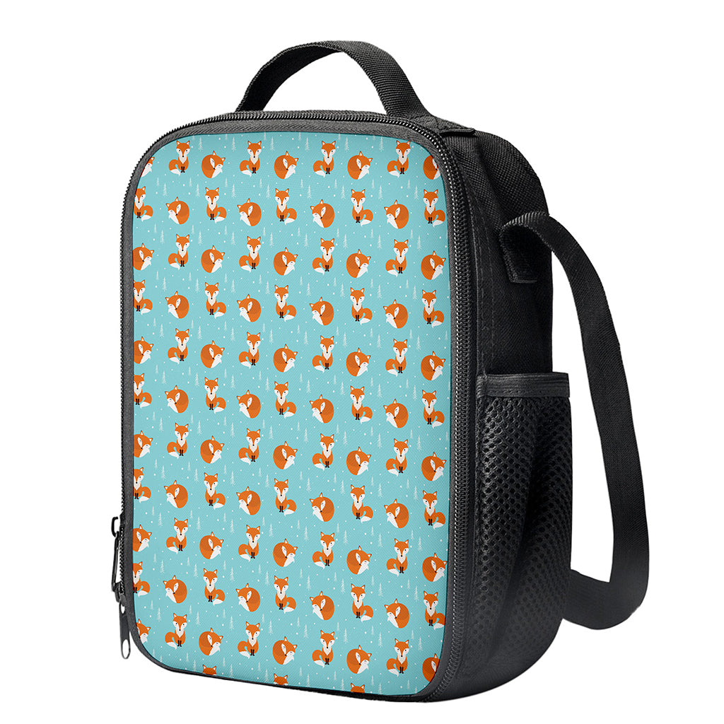 Winter Fox Pattern Print Crossbody Lunch Bag