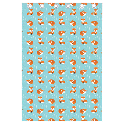 Winter Fox Pattern Print Curtain