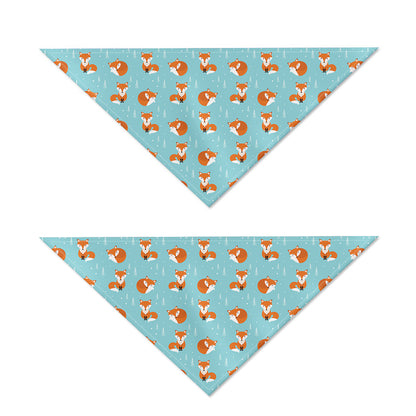 Winter Fox Pattern Print Dog Bandana
