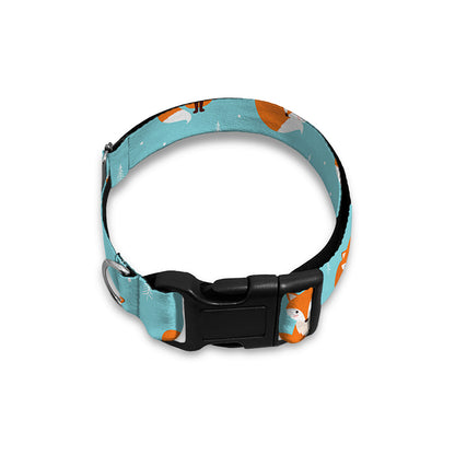 Winter Fox Pattern Print Dog Collar
