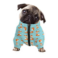 Winter Fox Pattern Print Dog Zip Up Jacket