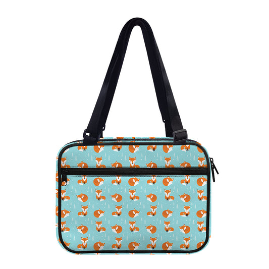 Winter Fox Pattern Print Double Strap Bible Bag