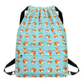 Winter Fox Pattern Print Drawstring Backpack