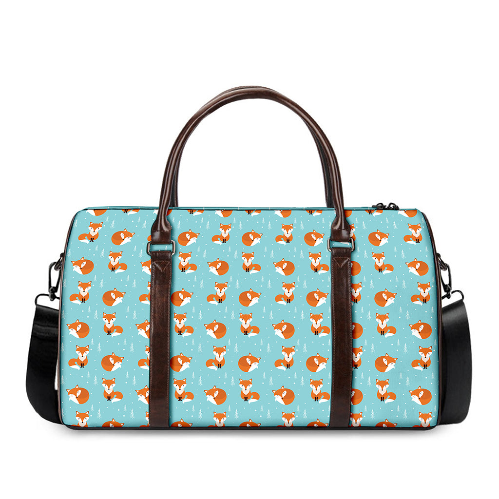 Winter Fox Pattern Print Duffle Bag