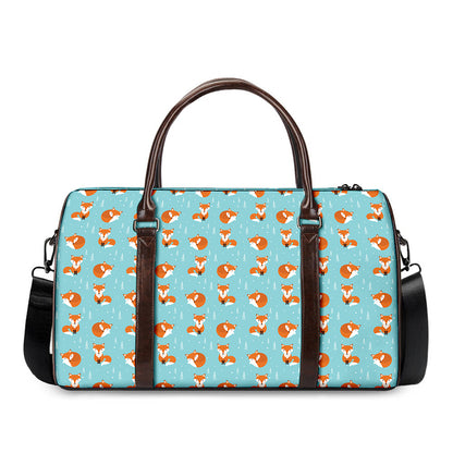 Winter Fox Pattern Print Duffle Bag
