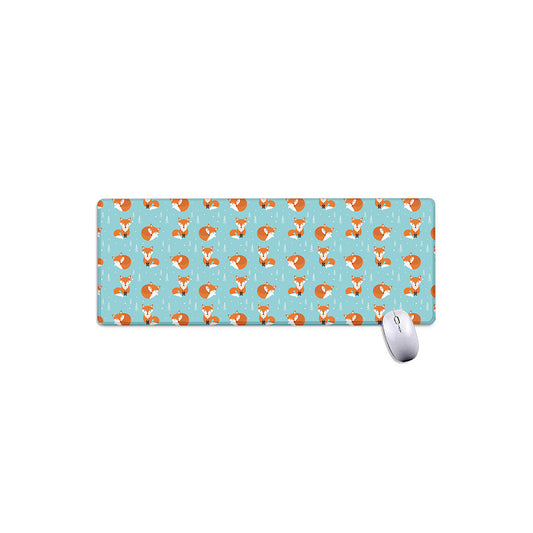 Winter Fox Pattern Print Extended Mouse Pad