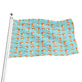 Winter Fox Pattern Print Flag