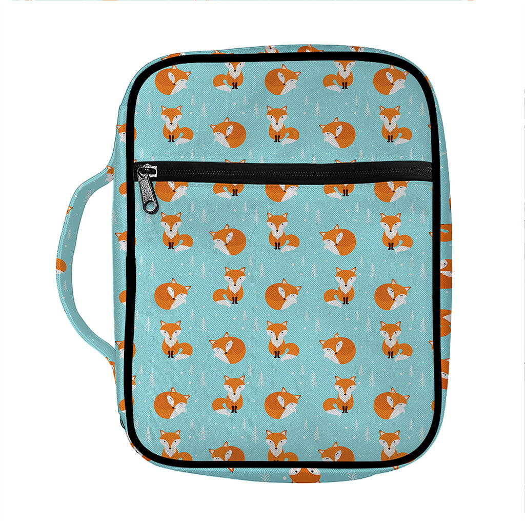 Winter Fox Pattern Print Front Pocket Bible Bag