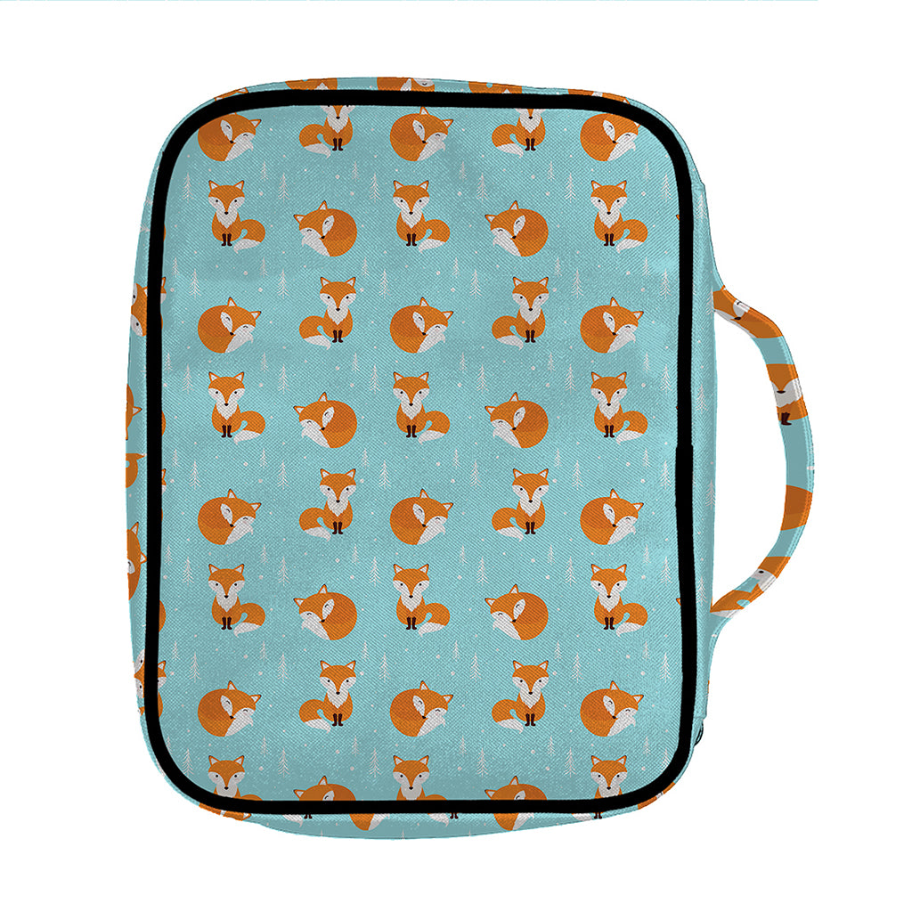 Winter Fox Pattern Print Front Pocket Bible Bag
