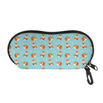 Winter Fox Pattern Print Glasses Case
