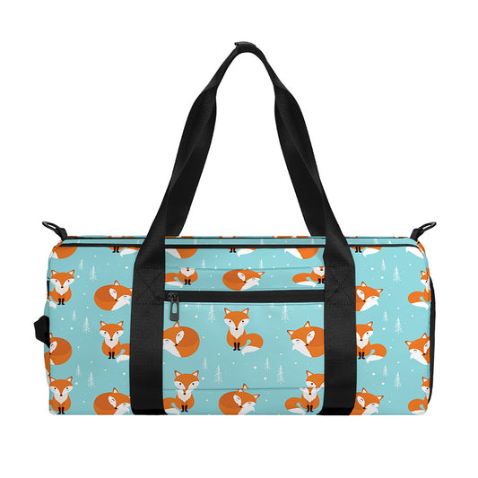 Winter Fox Pattern Print Gym Bag