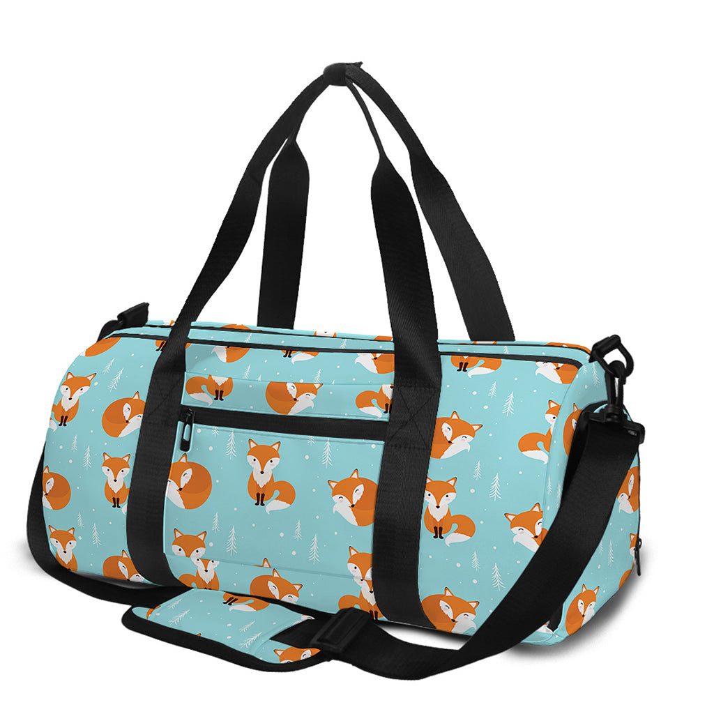 Winter Fox Pattern Print Gym Bag