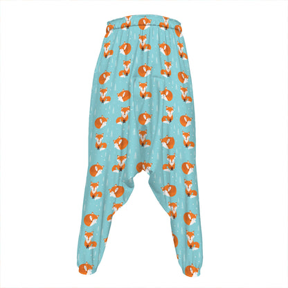 Winter Fox Pattern Print Hammer Pants
