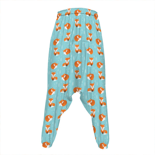 Winter Fox Pattern Print Hammer Pants
