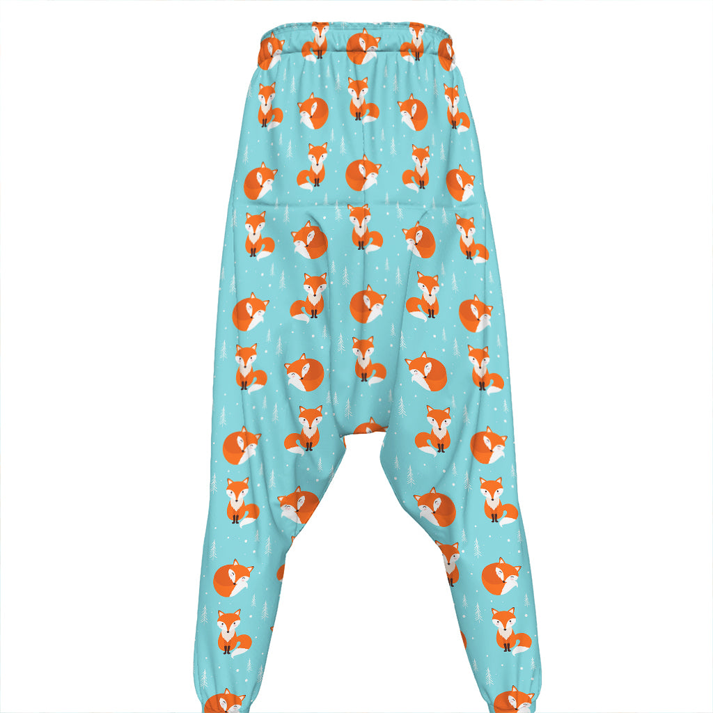 Winter Fox Pattern Print Hammer Pants