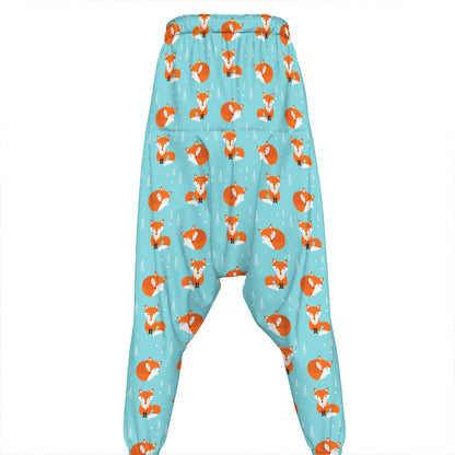 Winter Fox Pattern Print Hammer Pants