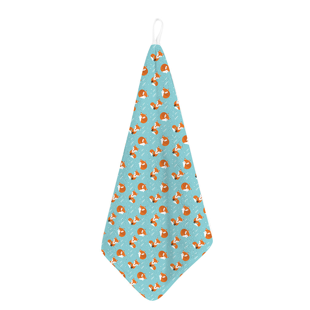 Winter Fox Pattern Print Hand Towel