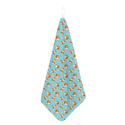 Winter Fox Pattern Print Hand Towel