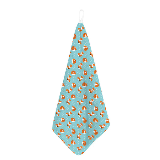 Winter Fox Pattern Print Hand Towel