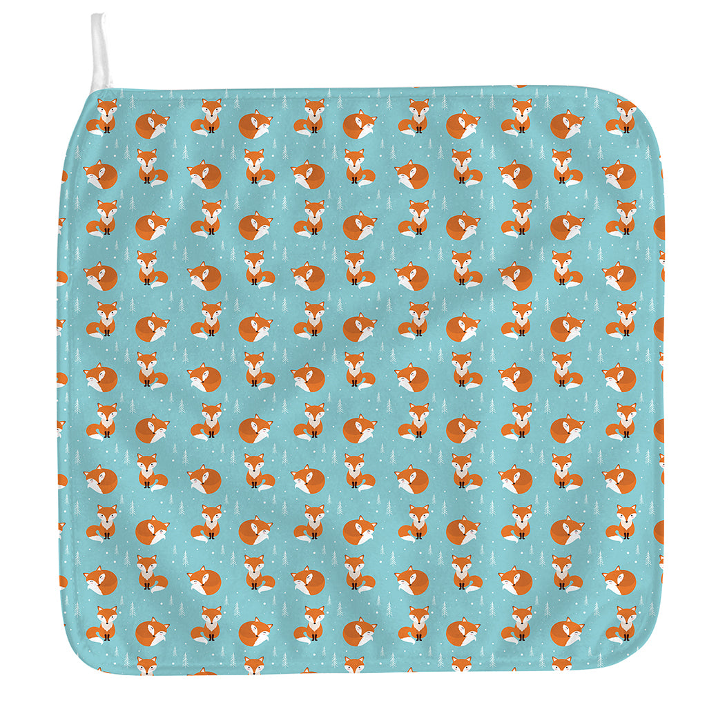 Winter Fox Pattern Print Hand Towel