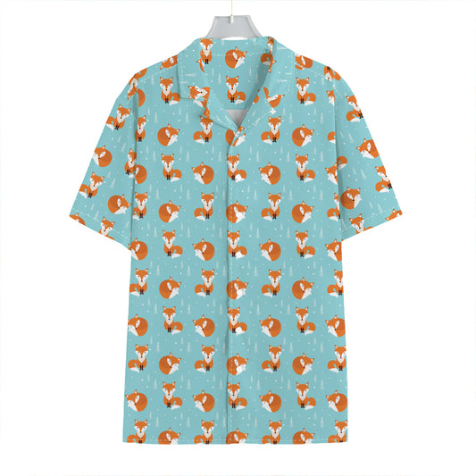Winter Fox Pattern Print Hawaiian Shirt