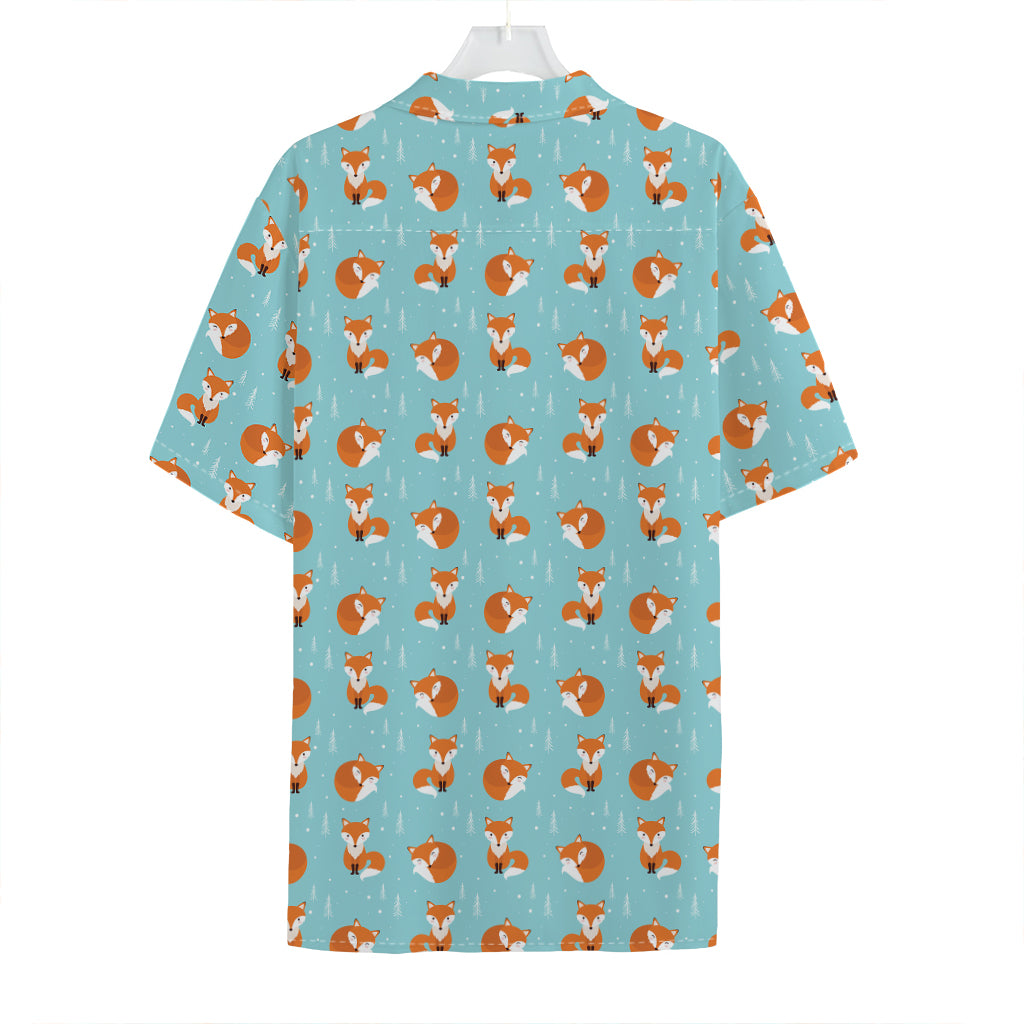 Winter Fox Pattern Print Hawaiian Shirt