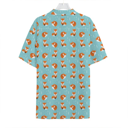 Winter Fox Pattern Print Hawaiian Shirt