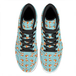 Winter Fox Pattern Print High Top Leather Sneakers