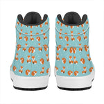 Winter Fox Pattern Print High Top Leather Sneakers
