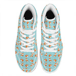 Winter Fox Pattern Print High Top Leather Sneakers