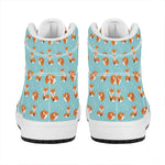 Winter Fox Pattern Print High Top Leather Sneakers
