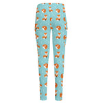 Winter Fox Pattern Print High-Waisted Pocket Leggings