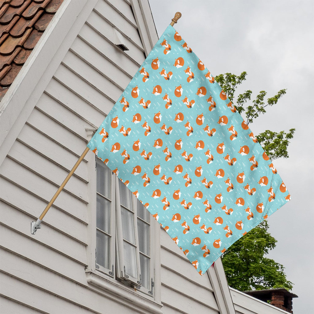 Winter Fox Pattern Print House Flag