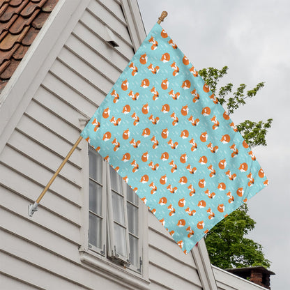 Winter Fox Pattern Print House Flag