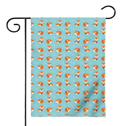 Winter Fox Pattern Print House Flag