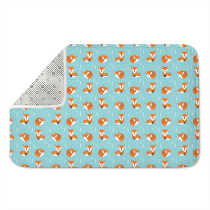 Winter Fox Pattern Print Indoor Door Mat