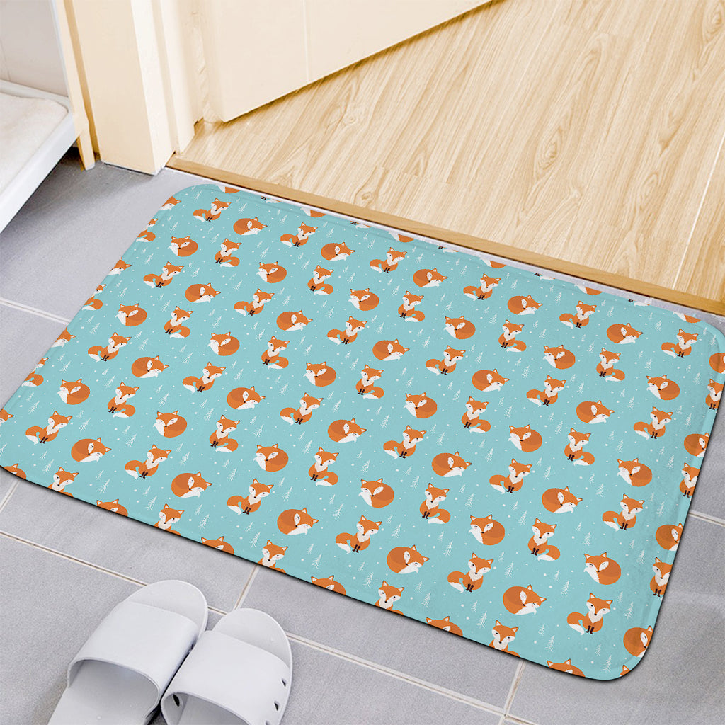 Winter Fox Pattern Print Indoor Door Mat