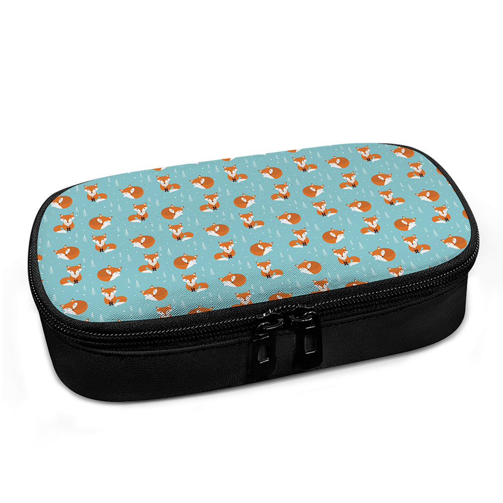 Winter Fox Pattern Print Insulin Cooler Travel Case