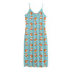 Winter Fox Pattern Print Jersey Midi Cami Dress