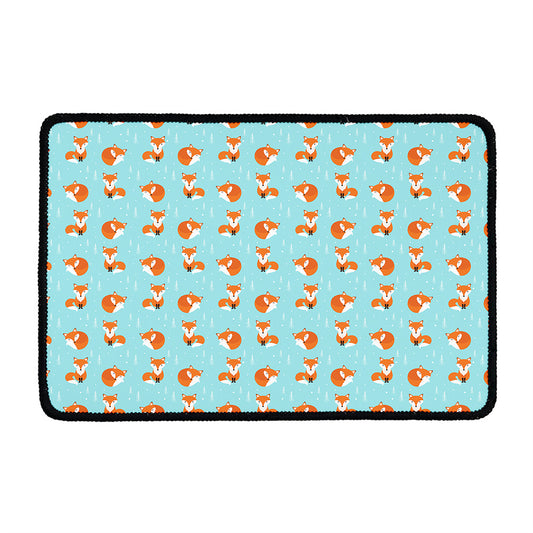 Winter Fox Pattern Print Kitchen Mat