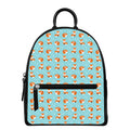 Winter Fox Pattern Print Leather Backpack