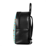 Winter Fox Pattern Print Leather Backpack