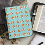 Winter Fox Pattern Print Leather Bible Cover