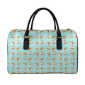 Winter Fox Pattern Print Leather Duffel Bag