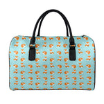 Winter Fox Pattern Print Leather Duffle Bag