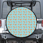 Winter Fox Pattern Print Leather Spare Tire Cover
