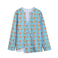 Winter Fox Pattern Print Long Sleeve Short Coat