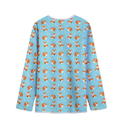 Winter Fox Pattern Print Long Sleeve Short Coat