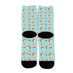 Winter Fox Pattern Print Long Socks